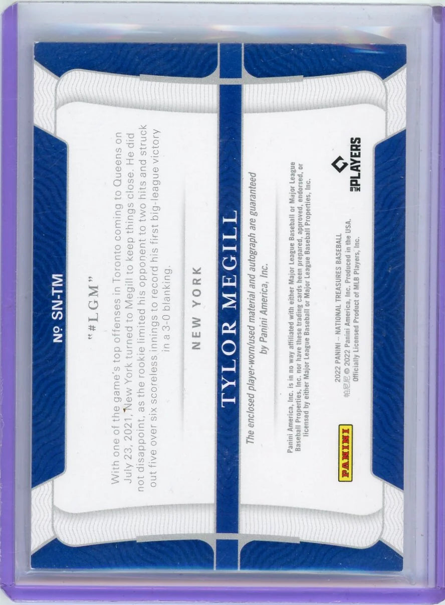 Tylor Megill 2022 Panini National Treasures Signature Names '#LGM' Auto #'d 39/49