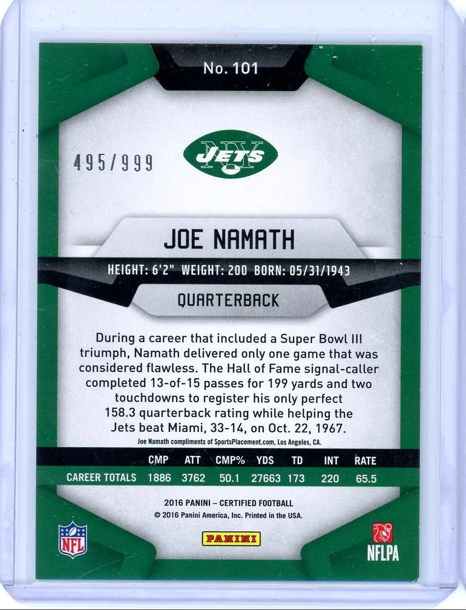 Joe Namath 2016 Panini Certified Immortals #'d 495/999