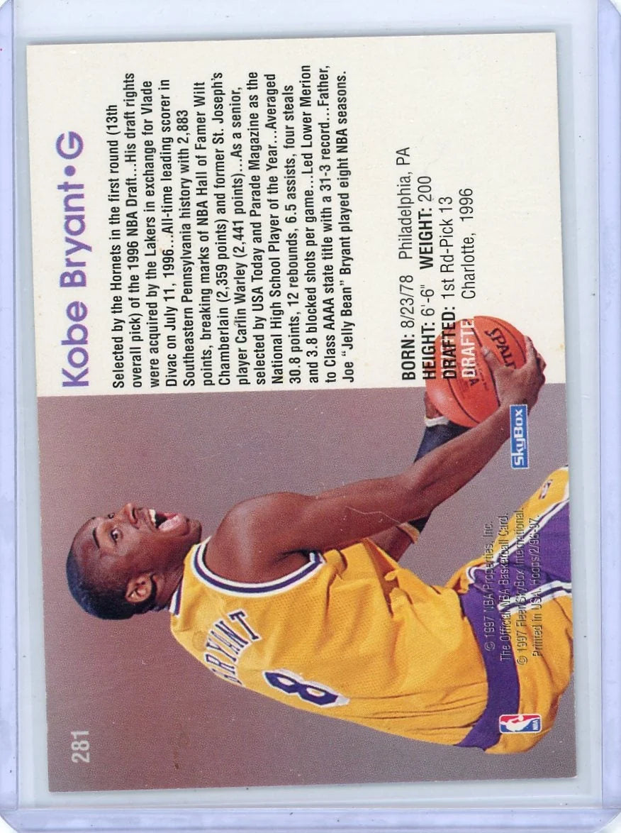 Kobe Bryant 1996 NBA Hoops Rookie Card #281