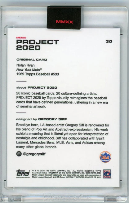 Nolan Ryan Topps Project 2020 #30 by Gregory Siff