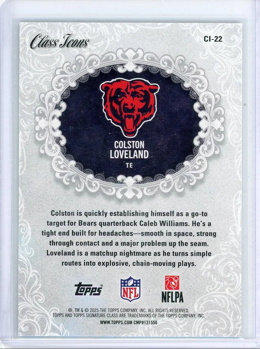 Colston Loveland 2025 Topps Signature Class Class Icons #'d 031/175