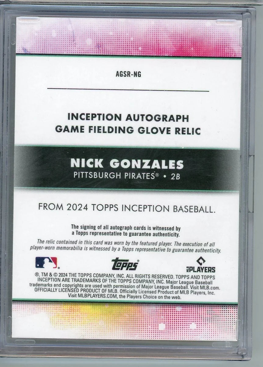 Nick Gonzales 2024 Topps Inception Game Fielding Glove RPA #'d 23/25