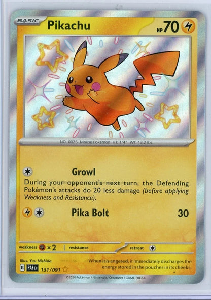 Pikachu Pokemon Paldean Fates Baby Shiny #131/091