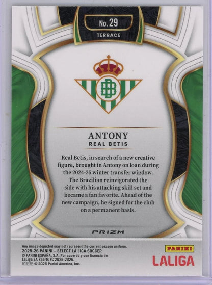 Antony 2025-26 Panini Select red pandora SP