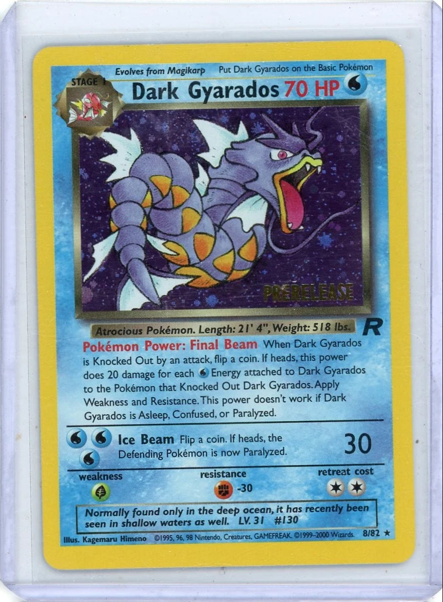 Dark Gyarados 2000 Pokémon Prerelease WOTC holo #8/82