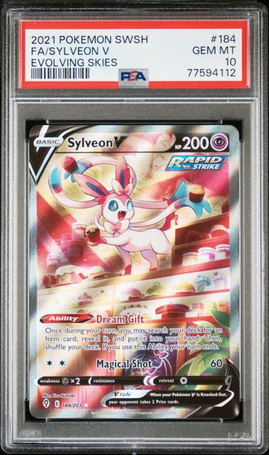 Sylveon V Pokémon Evolving Skies Alternate Full Art #184/203 PSA 10