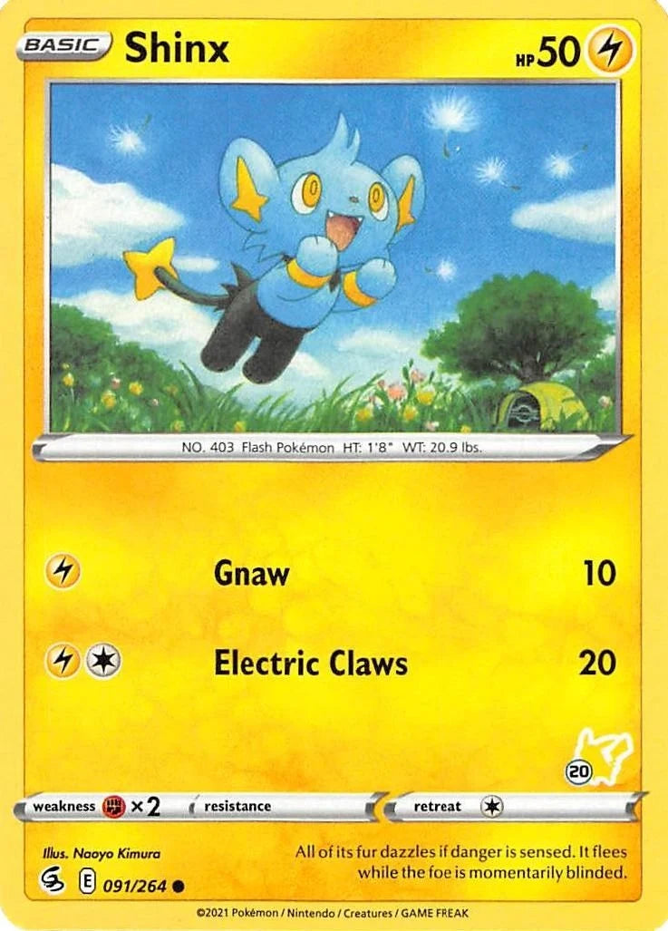 Shinx - 091/264 (#20 Pikachu Stamped) (091/264) (Battle Academy 2022) (BA22)