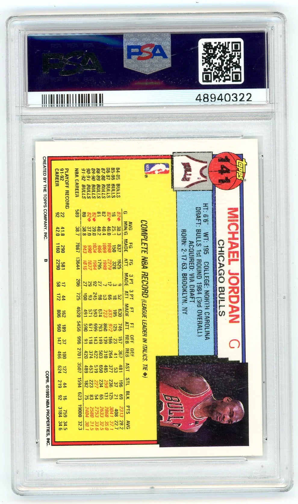 Michael Jordan 1992 Topps PSA 9