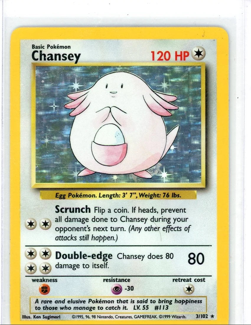 Chansey 1999 Pokemon Base Set holo #3/102