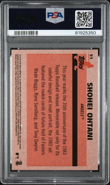 Shohei Ohtani 2018 Topps Silver Pack 1983 Chrome Promo RC #51 PSA 9