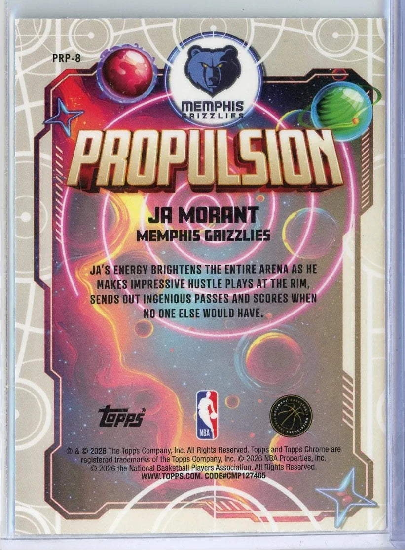 2025-2026 Ja Morant Topps Cosmic Chrome Propulsion - Purple Nebula #PRP-8 /150
