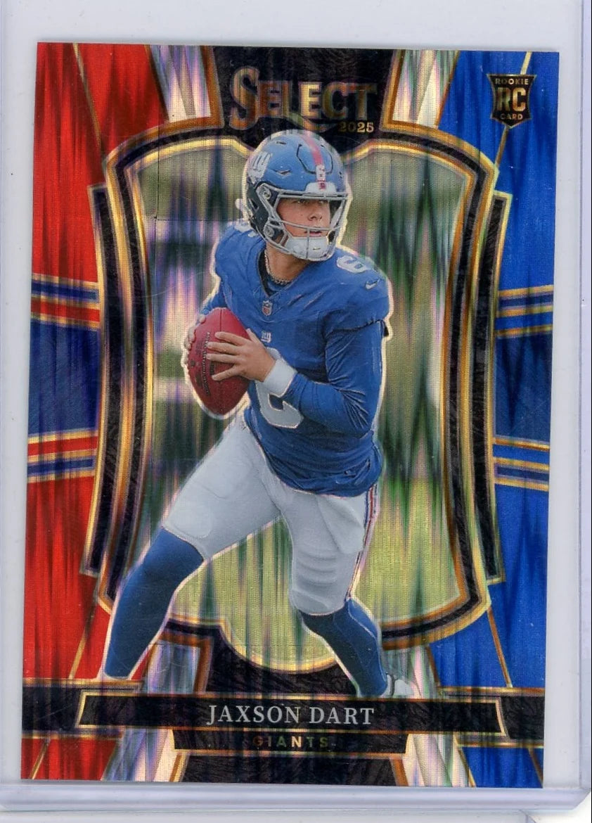 Jaxson Dart 2025 Panini Select Premier Level Red White & Blue Shock Prizm RC