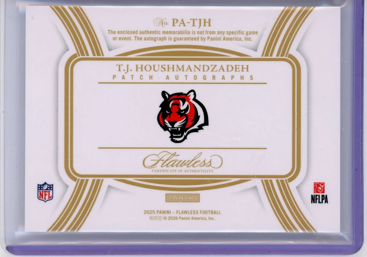 TJ Houshmandzadeh 2023 Flawless Autograph 2 Color Patch /20
