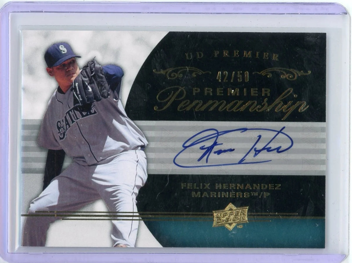 Felix Hernandez 2008 Upper Deck Premier Penmanship Autograph #'d 42/50