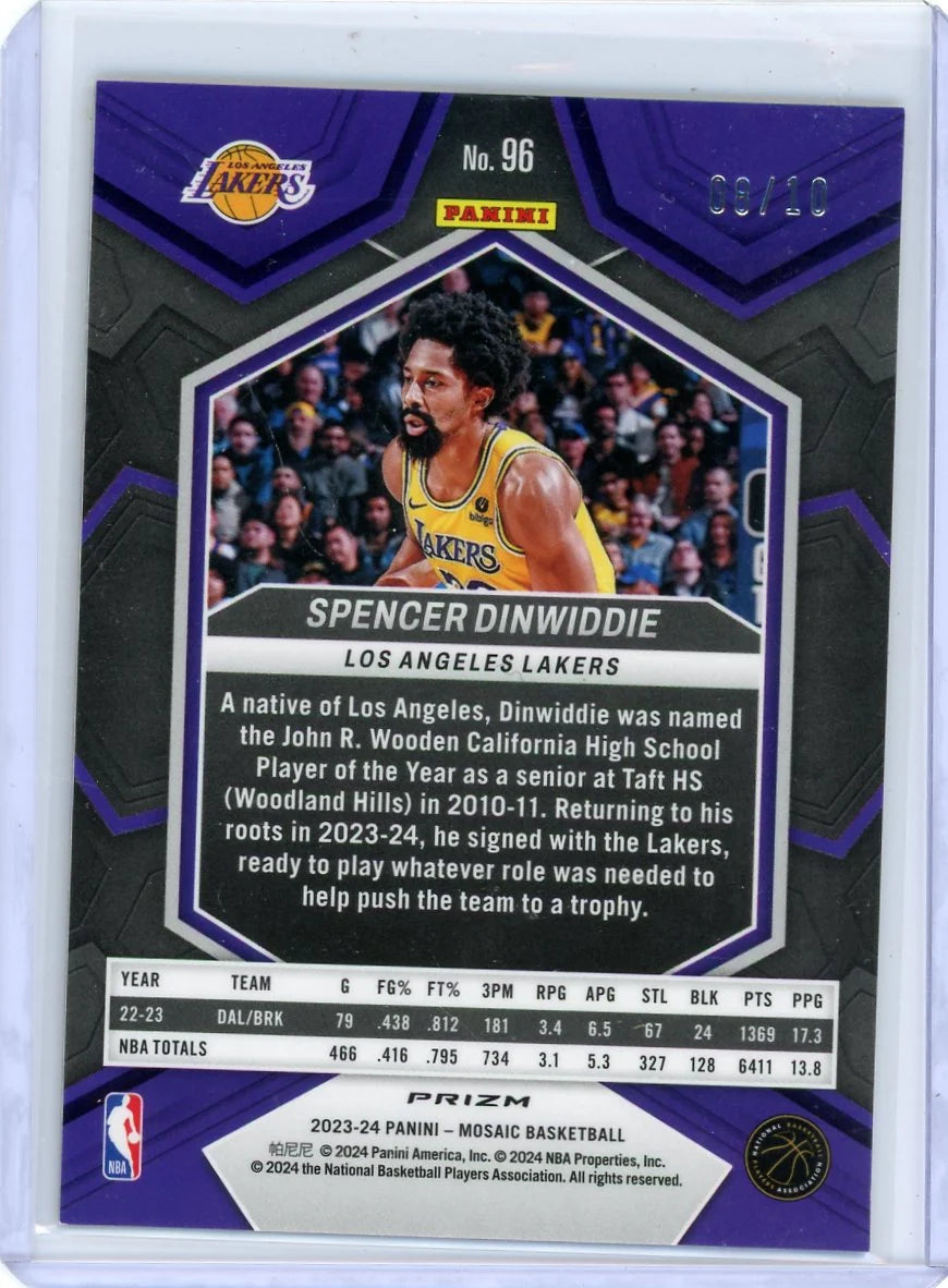 Spencer Dinwiddie 2023-24 Panini Mosaic Gold #'d 08/10