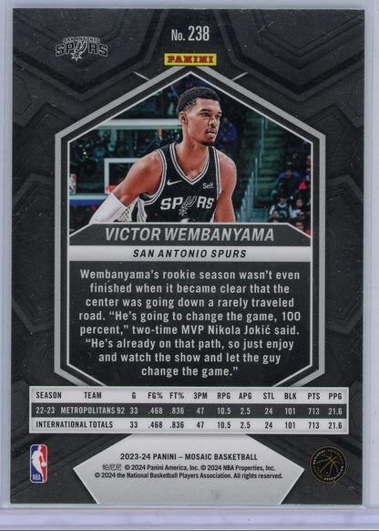 Victor Wembanyama 2023 Panini Mosaic Rookie Card #238