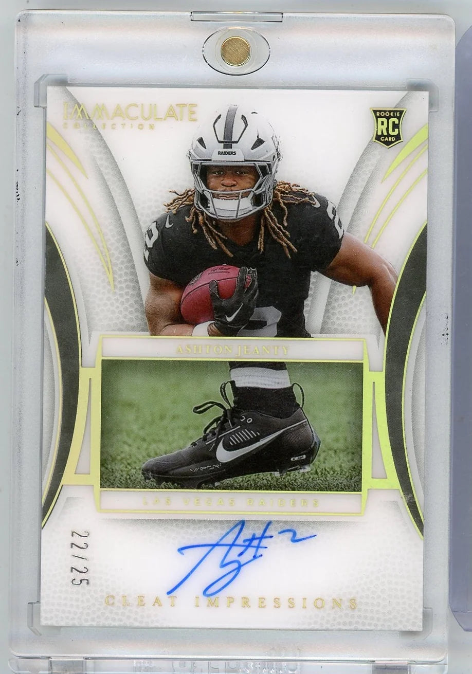 Ashton Jeanty 2025 Panini Immaculate Cleat Impressions autograph RC #'d 22/25