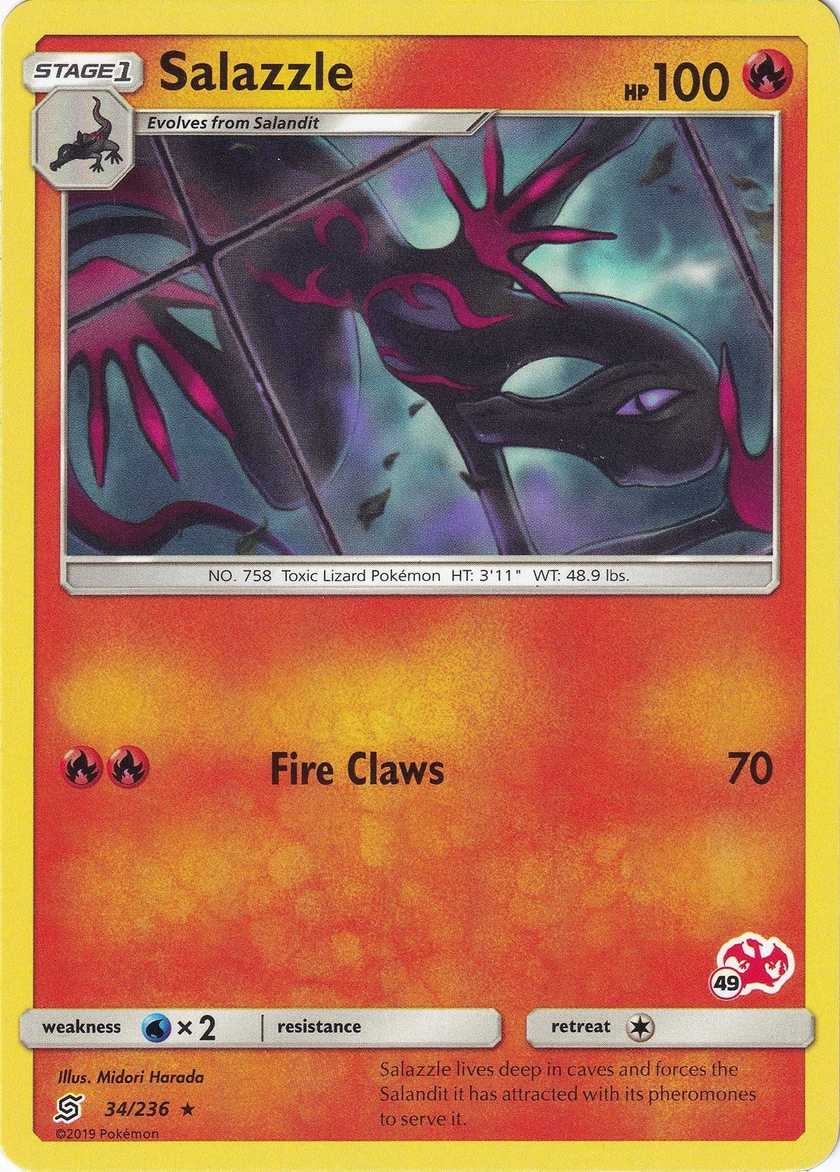 Salazzle - 34/236 (#49 Charizard Stamped) (034/236) (Battle Academy) (BTA)