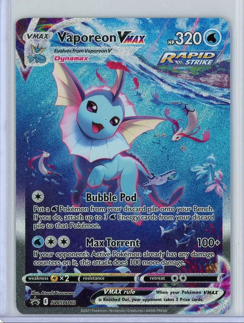 Vaporeon Vmax Pokémon Black Star Promo Alternate Full Art #SWSH182