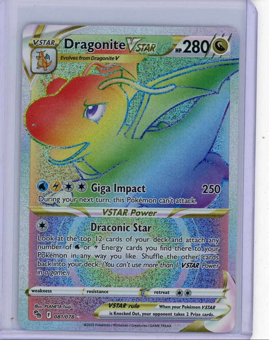 Dragonite Vstar Pokémon GO Rainbow Secret Rare #081/078