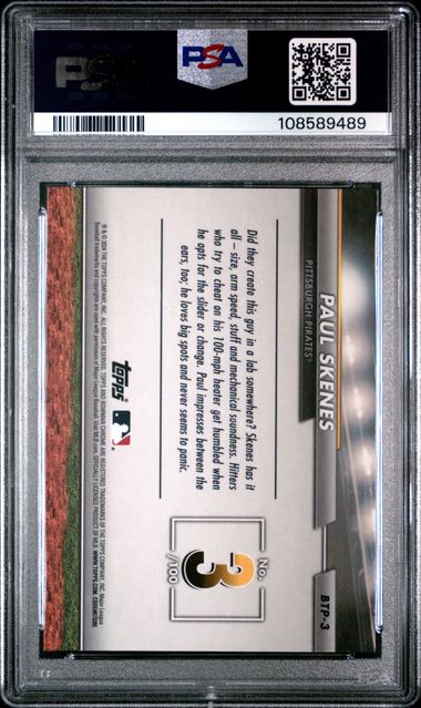 Paul Skenes 2024 Bowman Scouts top 100 PSA10