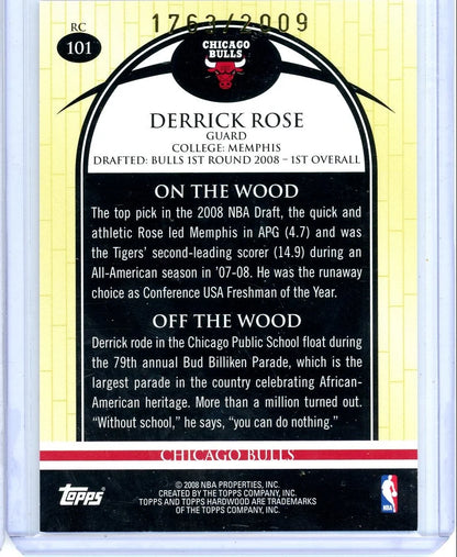 Derrick Rose 2008-09 Topps Hardwood #'d 1763/2009 (2 balls)