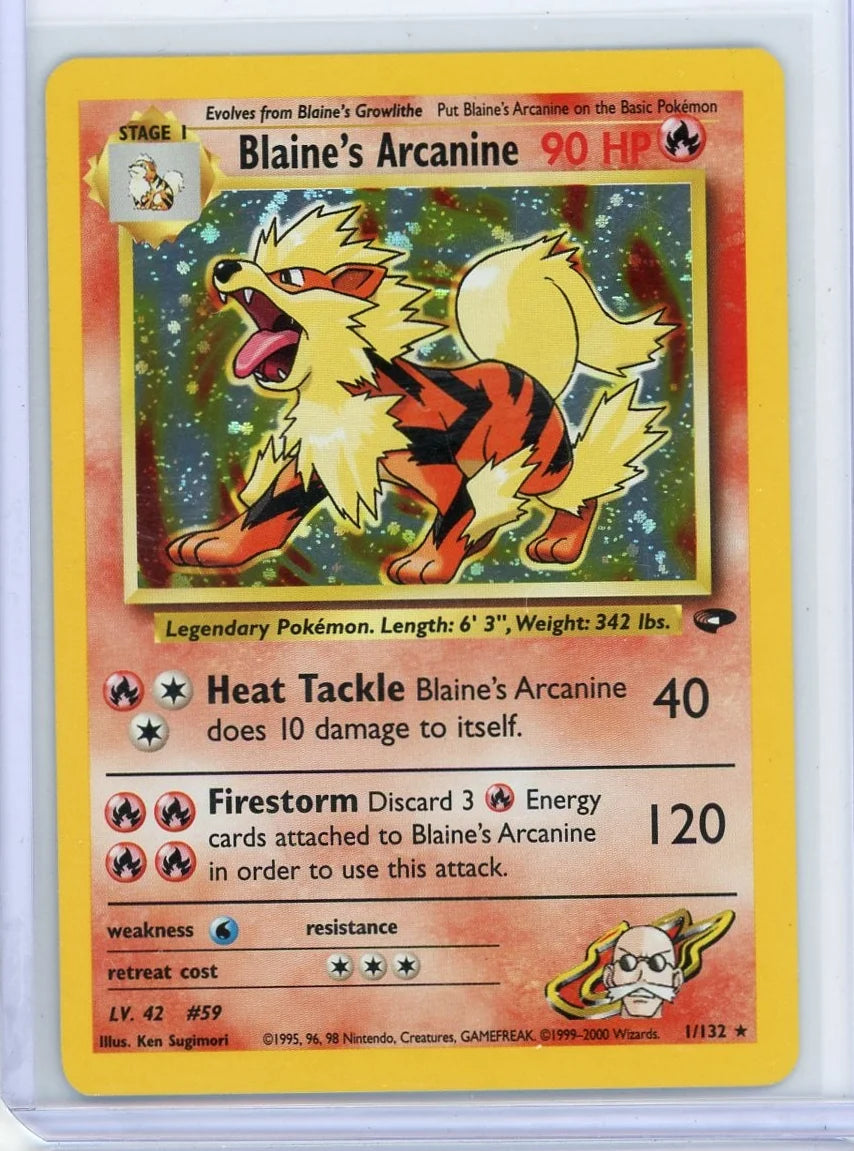 Blaine's Arcanine 2000 Pokemon Gym Challenge holo #1/132