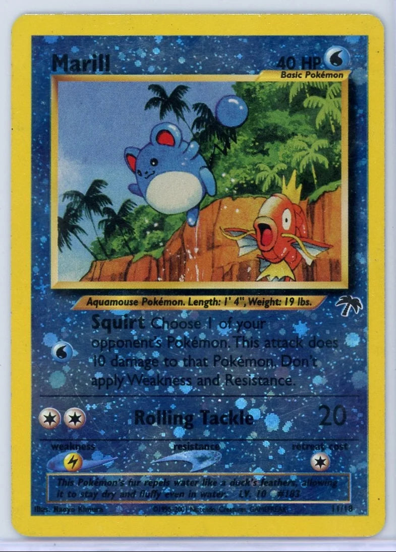 Marill 2001 Pokemon Southern Islands reverse holo #11/18 LP/MP