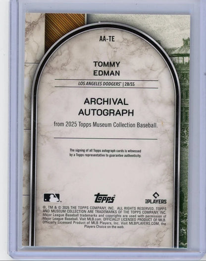 Tommy Edman Topps Museum Collection Autograph #'d 140/149