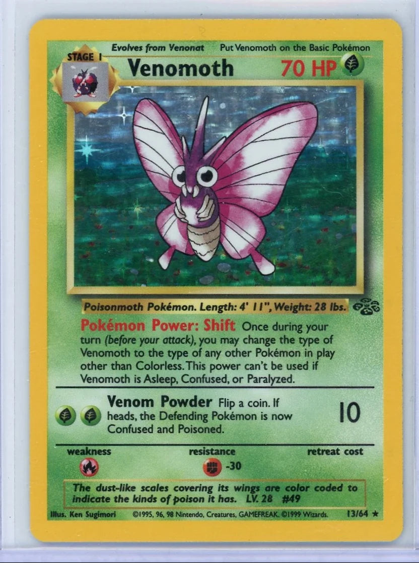 Venomoth Pokémon Jungle Holo #13/64