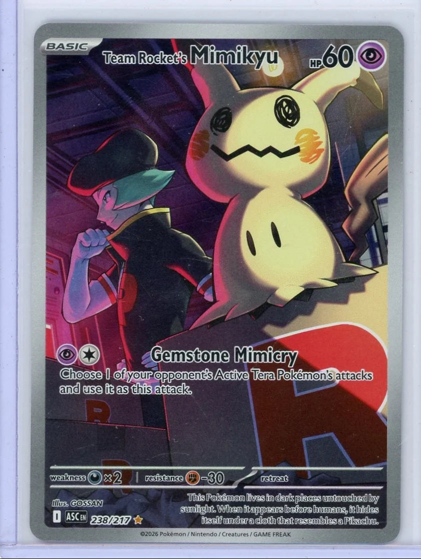 Team Rocket's Mimikyu Pokémon Ascended Heroes Illustration Rare #238/217
