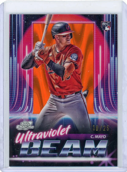 Coby Mayo 2025 Topps Chrome Cosmic Ultraviolet Beam Orange Galactic Refractor #'d 18/25