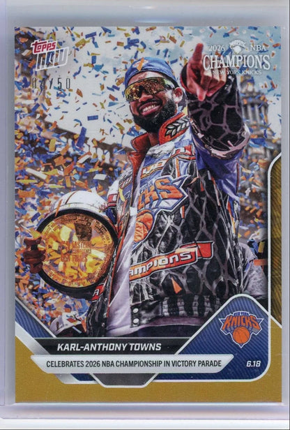 Karl-Anthony Towns 2026 Topps Now NBA Champions #'d 04/50
