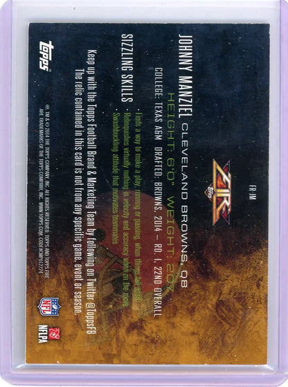 Johnny Manziel 2014 Topps Fire Relic RC