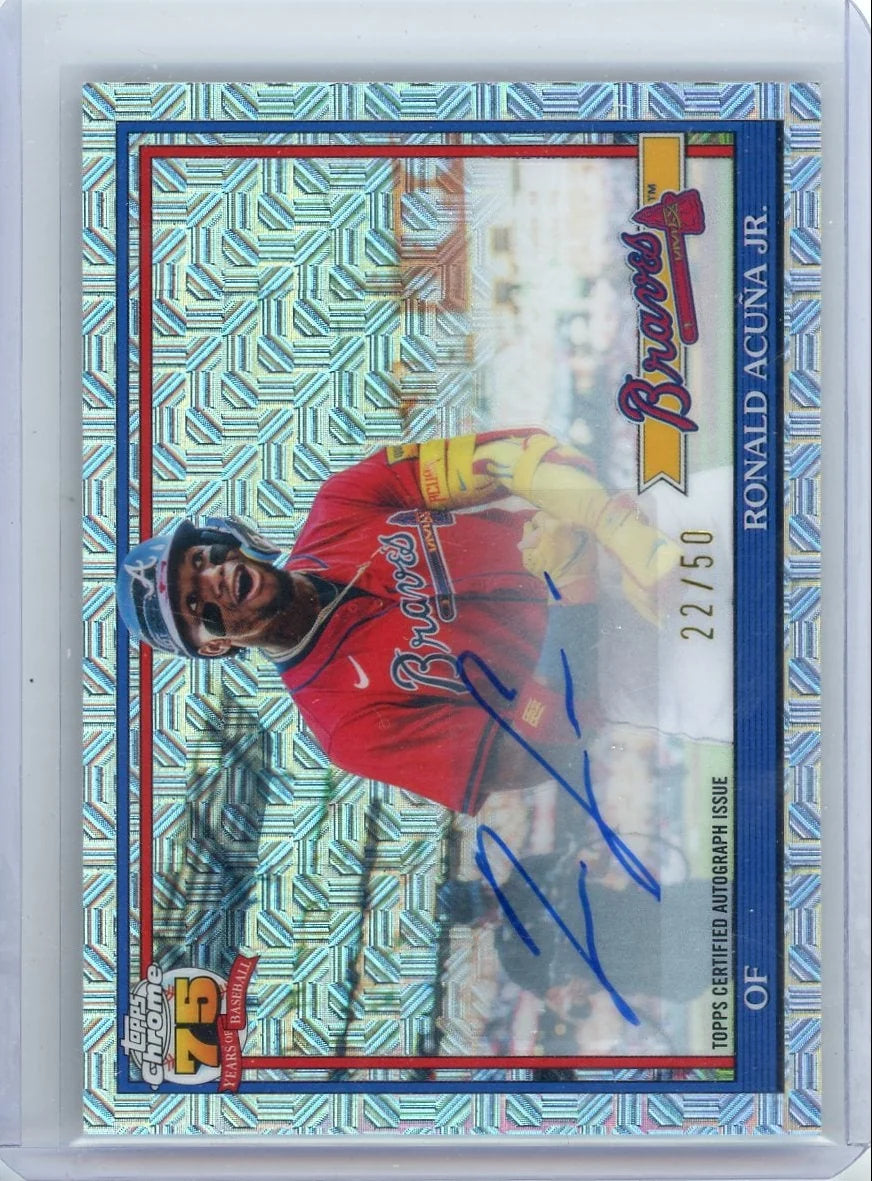 Ronald Acuna Jr 2026 Topps Series 1 Chrome Pack Autograph #'d 22/50