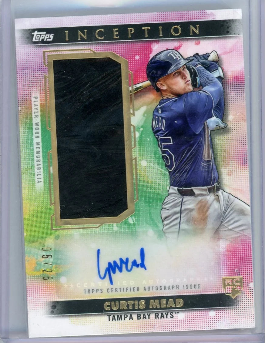 Curtis Mead 2024 Topps Inception Game Field Glove Relic Autograph #'d 05/25