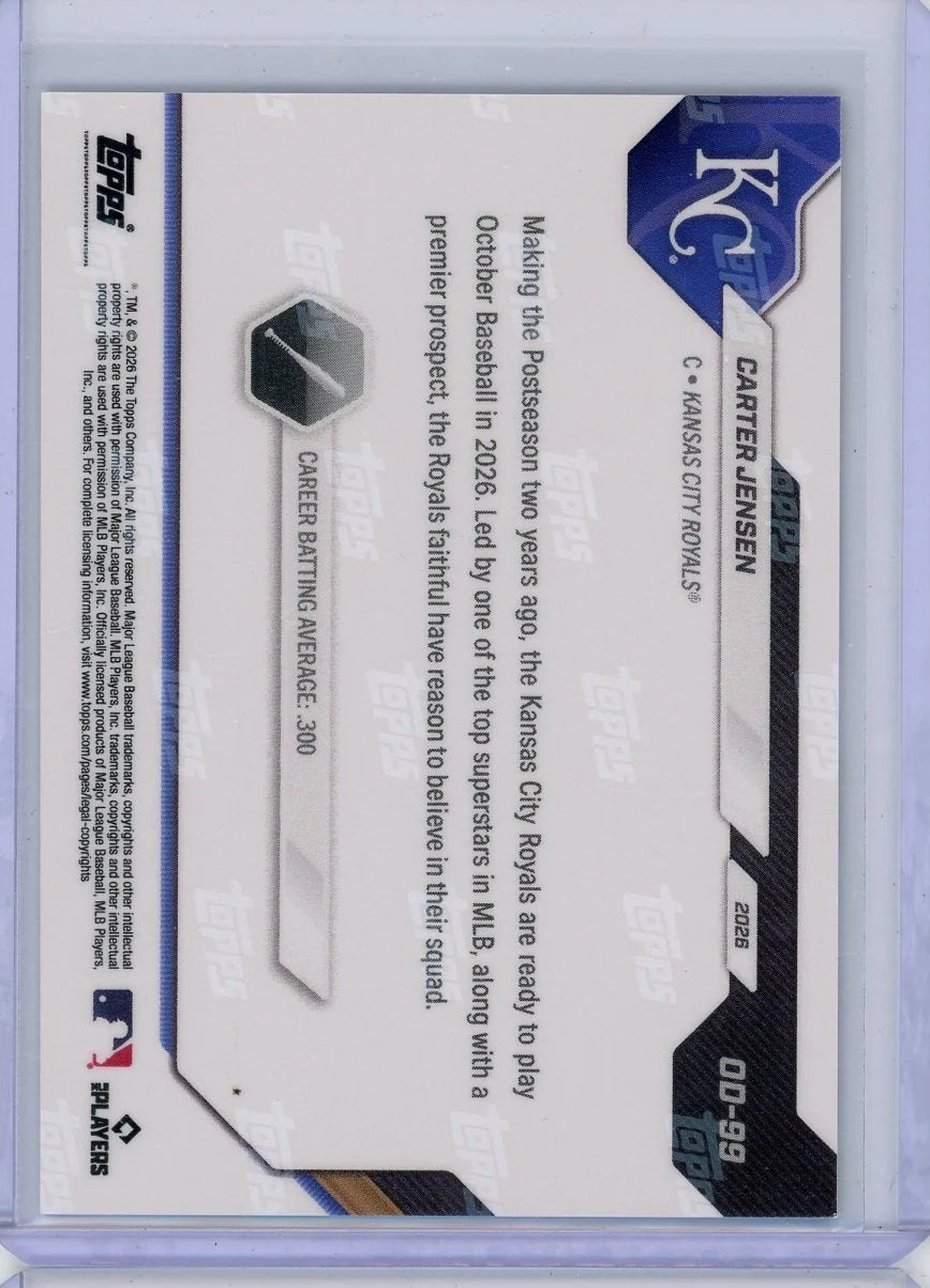 Carter Jensen 2026 Topps Now Opening Day Green Foil #'d 57/99