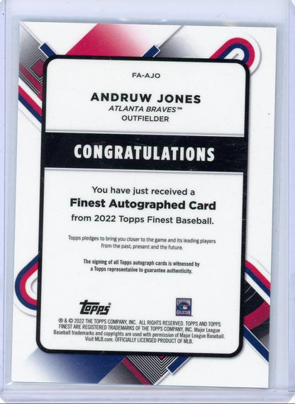 Andruw Jones 2022 Topps Finest Autograph