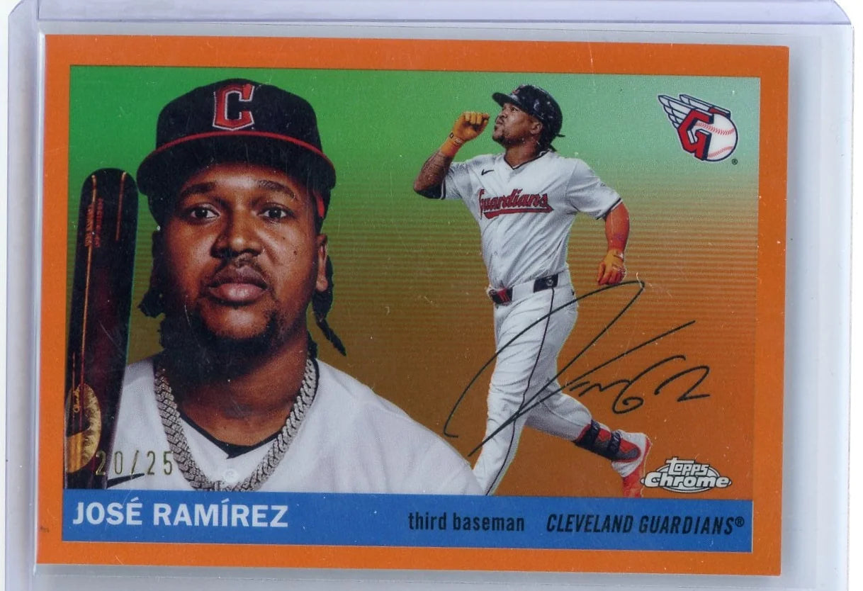 Jose Ramirez 2025 Topps Chrome Platinum Orange Refractor #'d 20/25