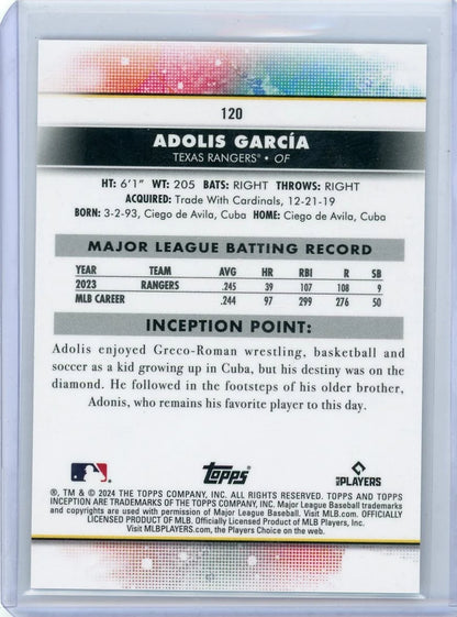 Adolis Garcia 2024 Topps Inception Alpha Black X *SSP*