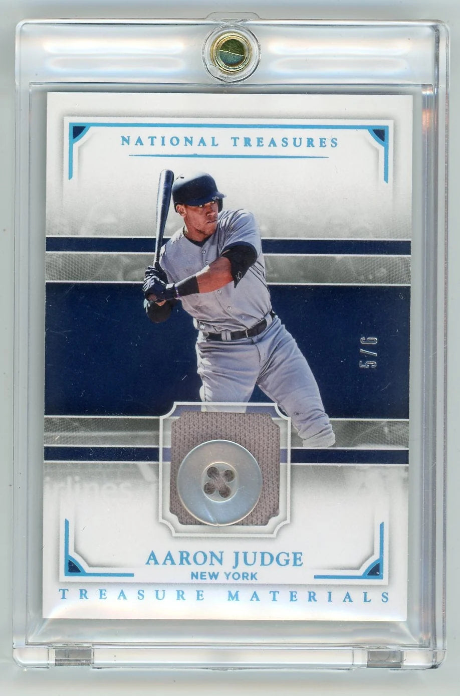 Aaron Judge 2017 Panini National Treasures Treasure Materials Button #'d 5/6