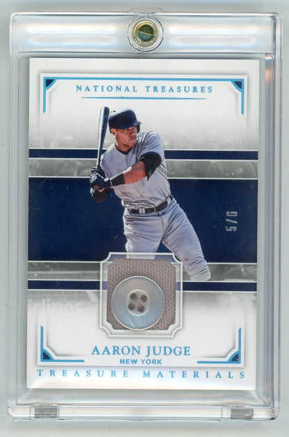 Aaron Judge 2017 Panini National Treasures Treasure Materials Button #'d 5/6