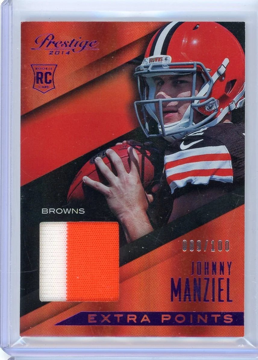 Johnny Manziel 2014 Panini Prestige Prime jersey relic RC #'d 089/100