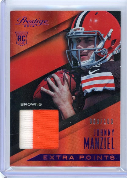 Johnny Manziel 2014 Panini Prestige Prime jersey relic RC #'d 089/100