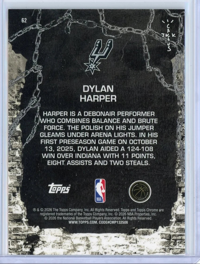 Dylan Harper 2025-26 Topps Chrome X Cactus Jack RC #62