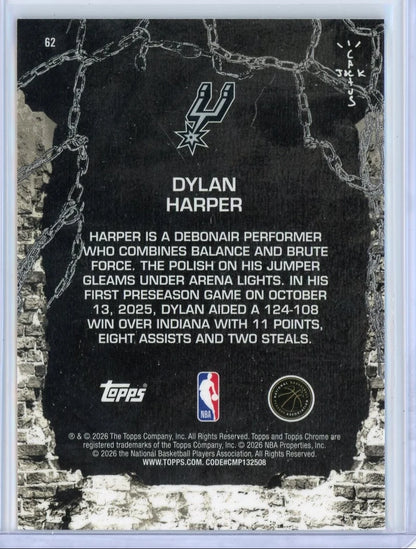 Dylan Harper 2025-26 Topps Chrome X Cactus Jack RC #62