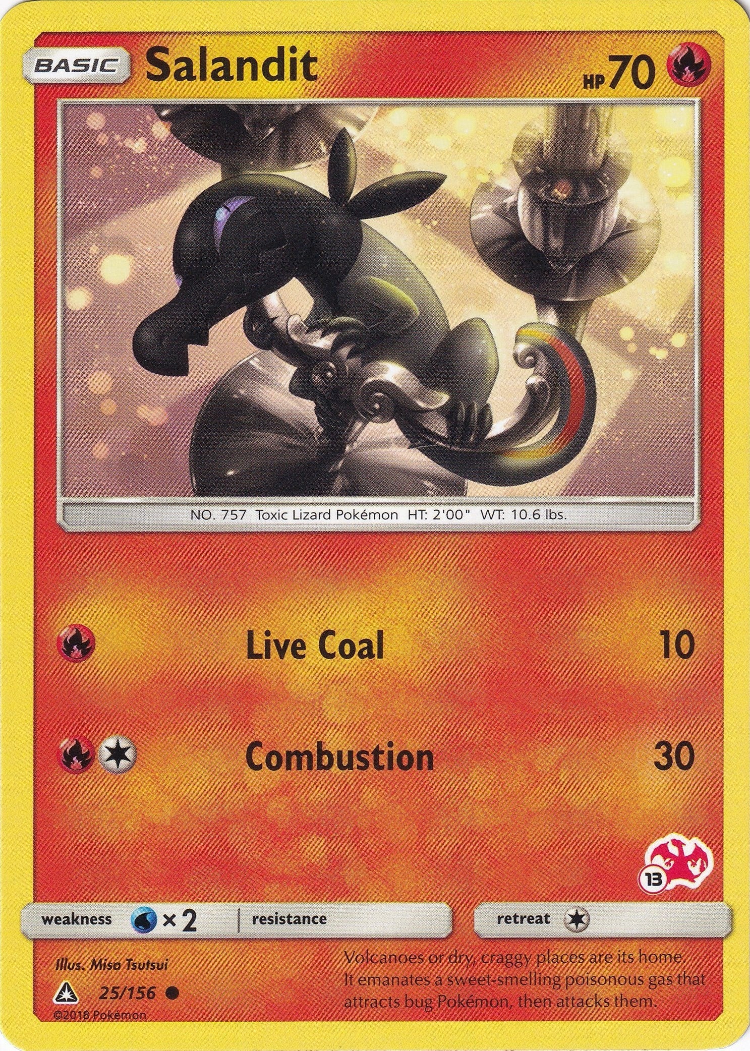 Salandit - 25/156 (#13 Charizard Stamped) (025/156) (Battle Academy) (BTA)