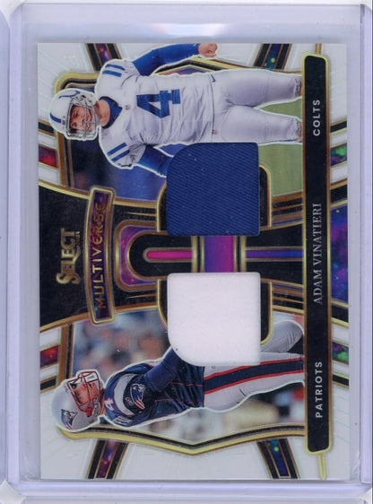 Adam Vinatieri 2024 Panini Select Multiverse dual relic white prizm #'d 18/75