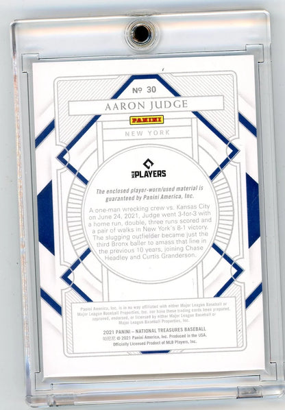 Aaron Judge 2021 Panini National Treasures Relic #'d 13/99