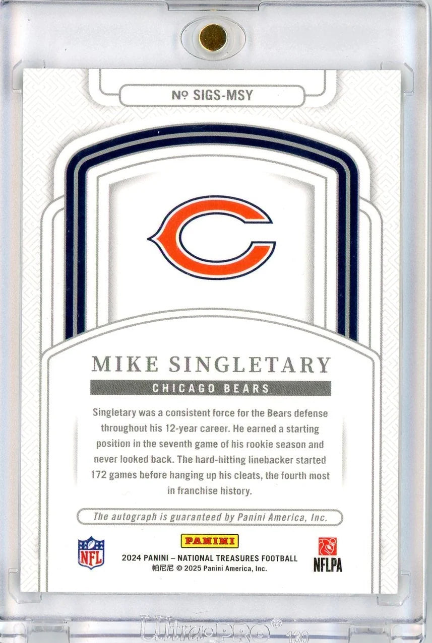 Mike Singletary 2024 Panini National Treasures autograph #'d 11/25